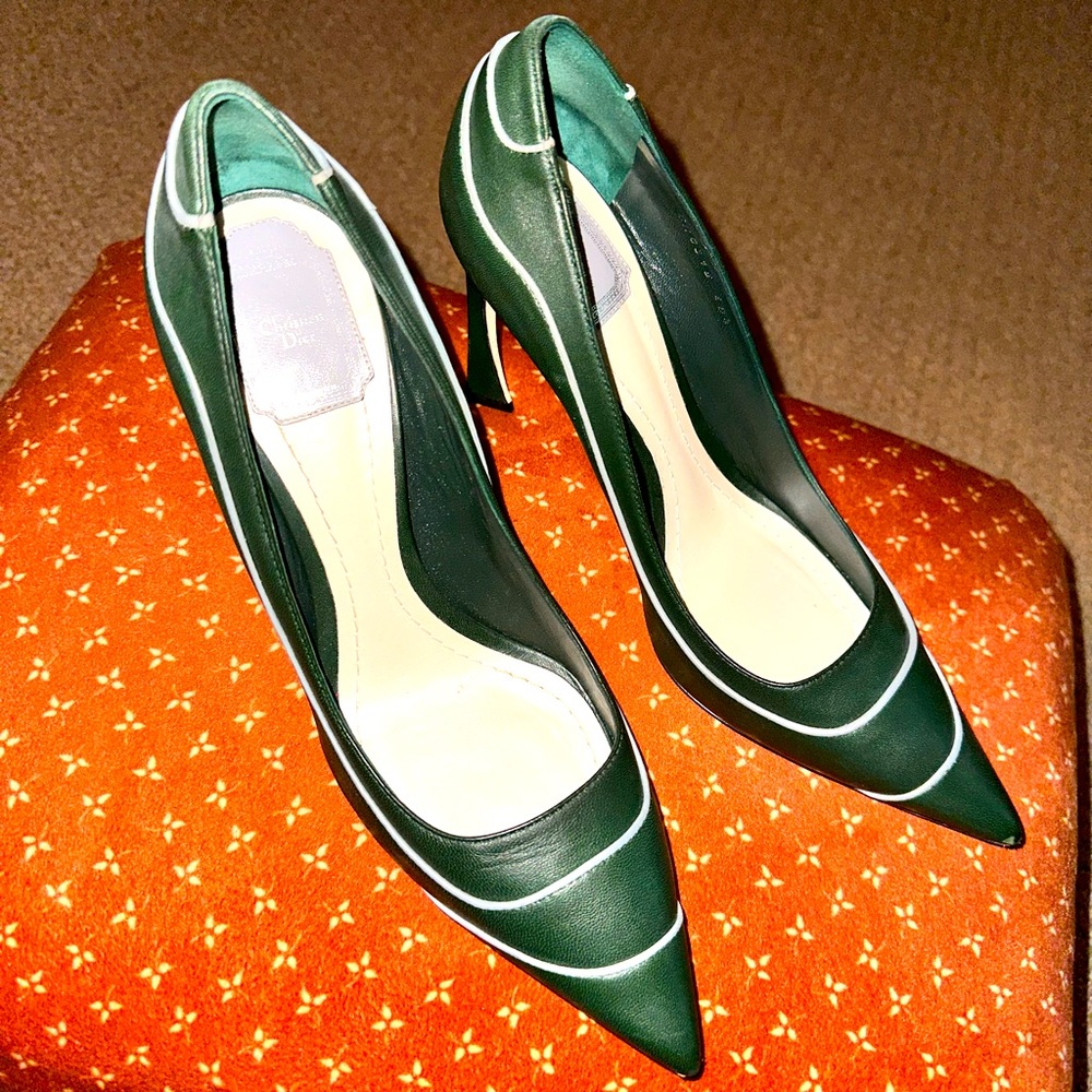 New! Dior Chromatic Pump 10cm Perle. Hunter Green. Size 40.5 (10.5) - Picture 2 of 7
